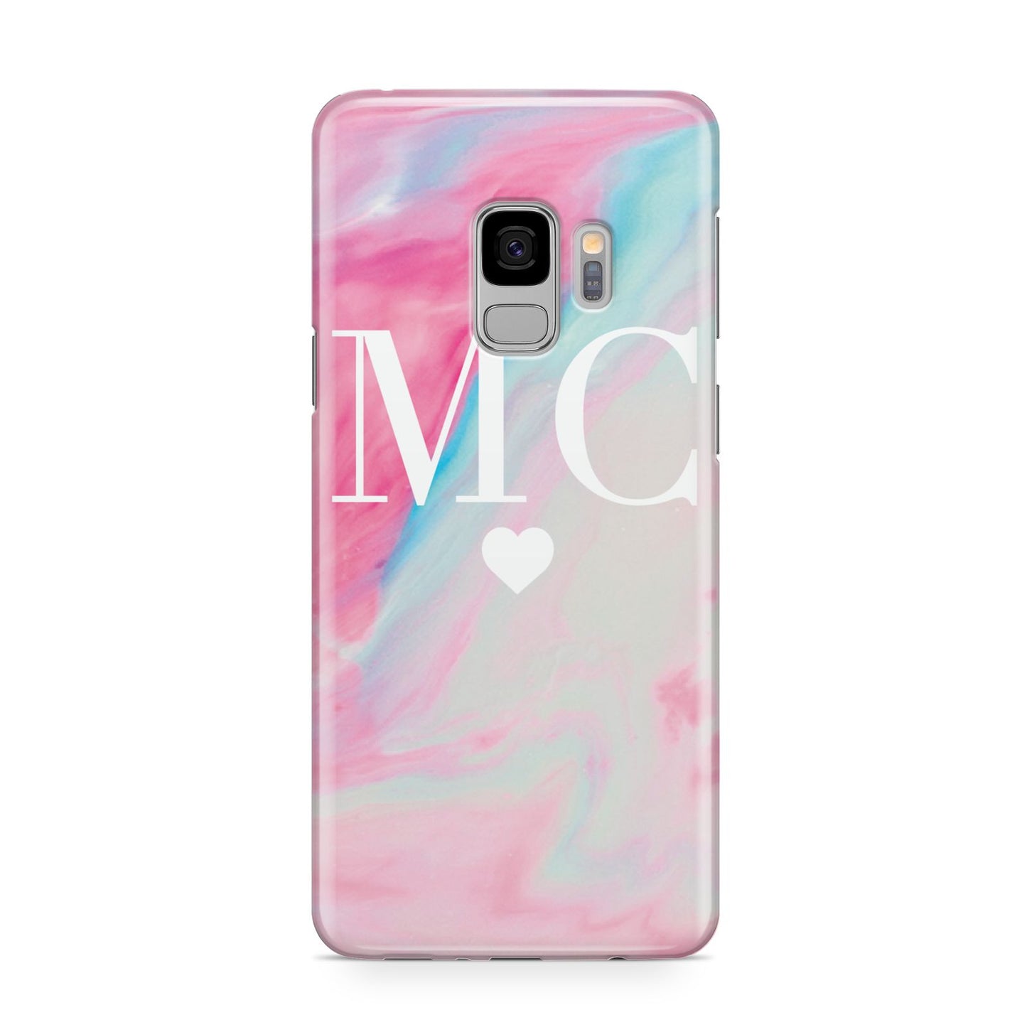 Personalised Pastel Marble Initials Samsung Galaxy S9 Case