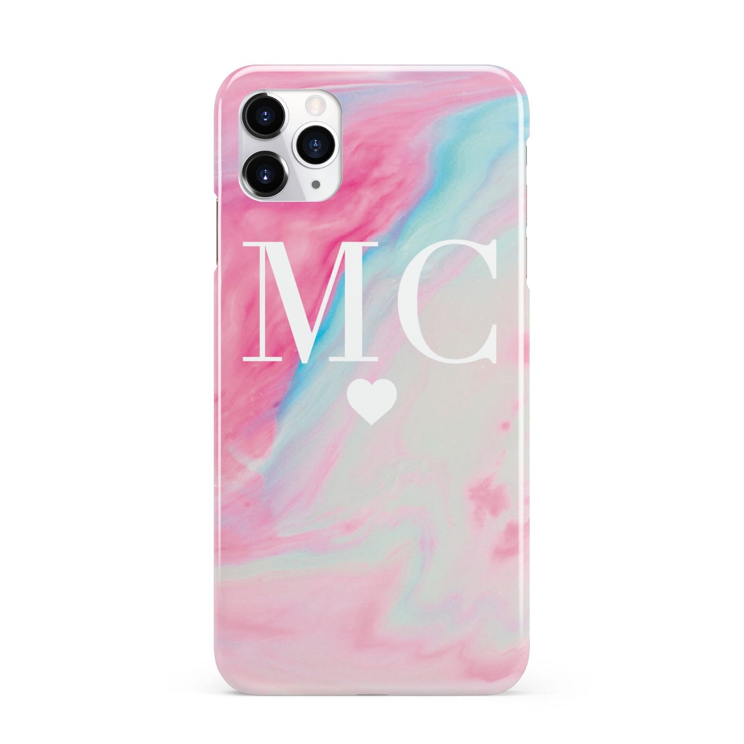 Personalised Pastel Marble Initials iPhone 11 Pro Max 3D Snap Case