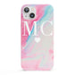 Personalised Pastel Marble Initials iPhone 13 Full Wrap 3D Snap Case