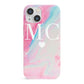 Personalised Pastel Marble Initials iPhone 13 Mini Full Wrap 3D Snap Case