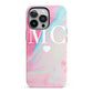 Personalised Pastel Marble Initials iPhone 13 Pro Full Wrap 3D Tough Case