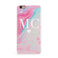 Personalised Pastel Marble Initials iPhone 6 Plus 3D Snap Case on Gold Phone