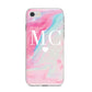 Personalised Pastel Marble Initials iPhone 8 Bumper Case on Silver iPhone