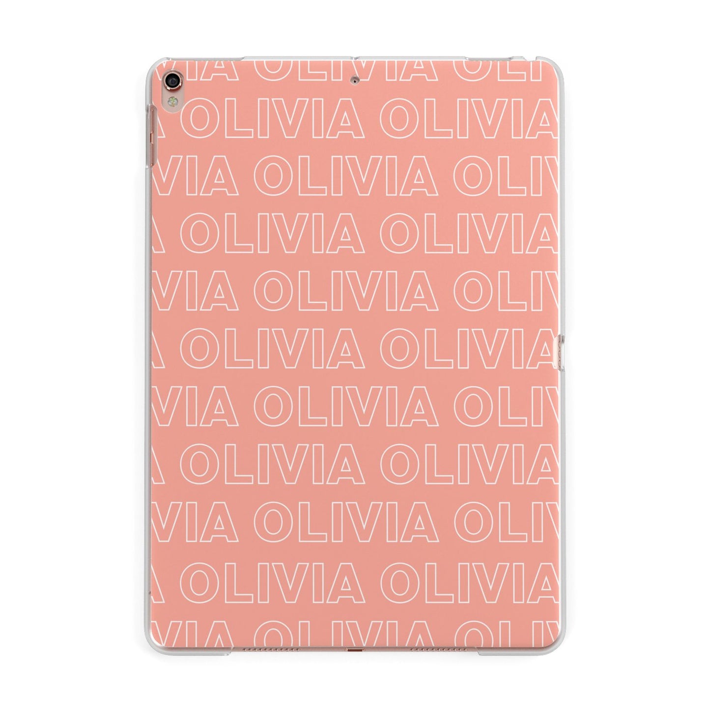 Personalised Peach Name Apple iPad Rose Gold Case