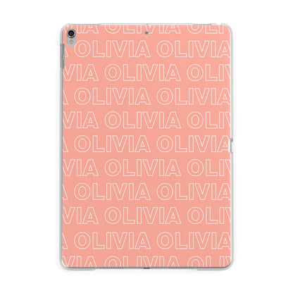 Personalised Peach Name Apple iPad Silver Case