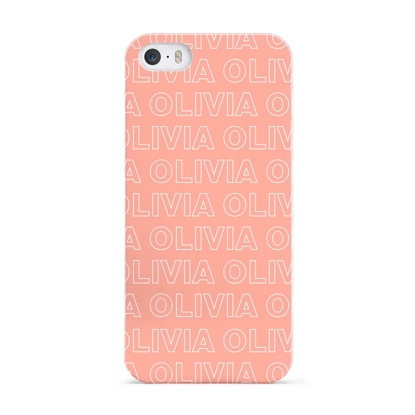 Personalised Peach Name Apple iPhone 5 Case