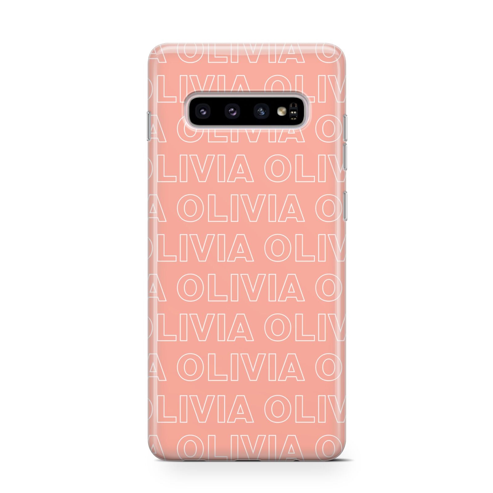 Personalised Peach Name Protective Samsung Galaxy Case
