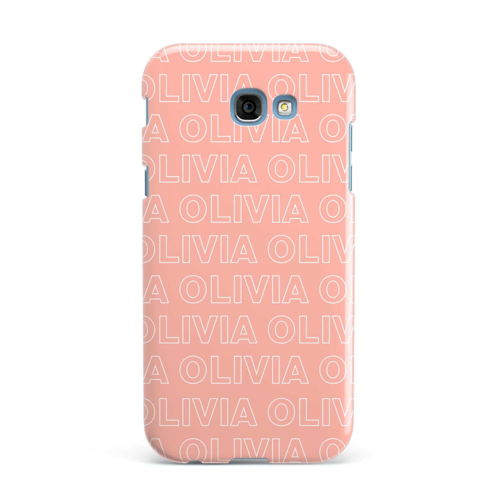 Personalised Peach Name Samsung Galaxy A7 2017 Case