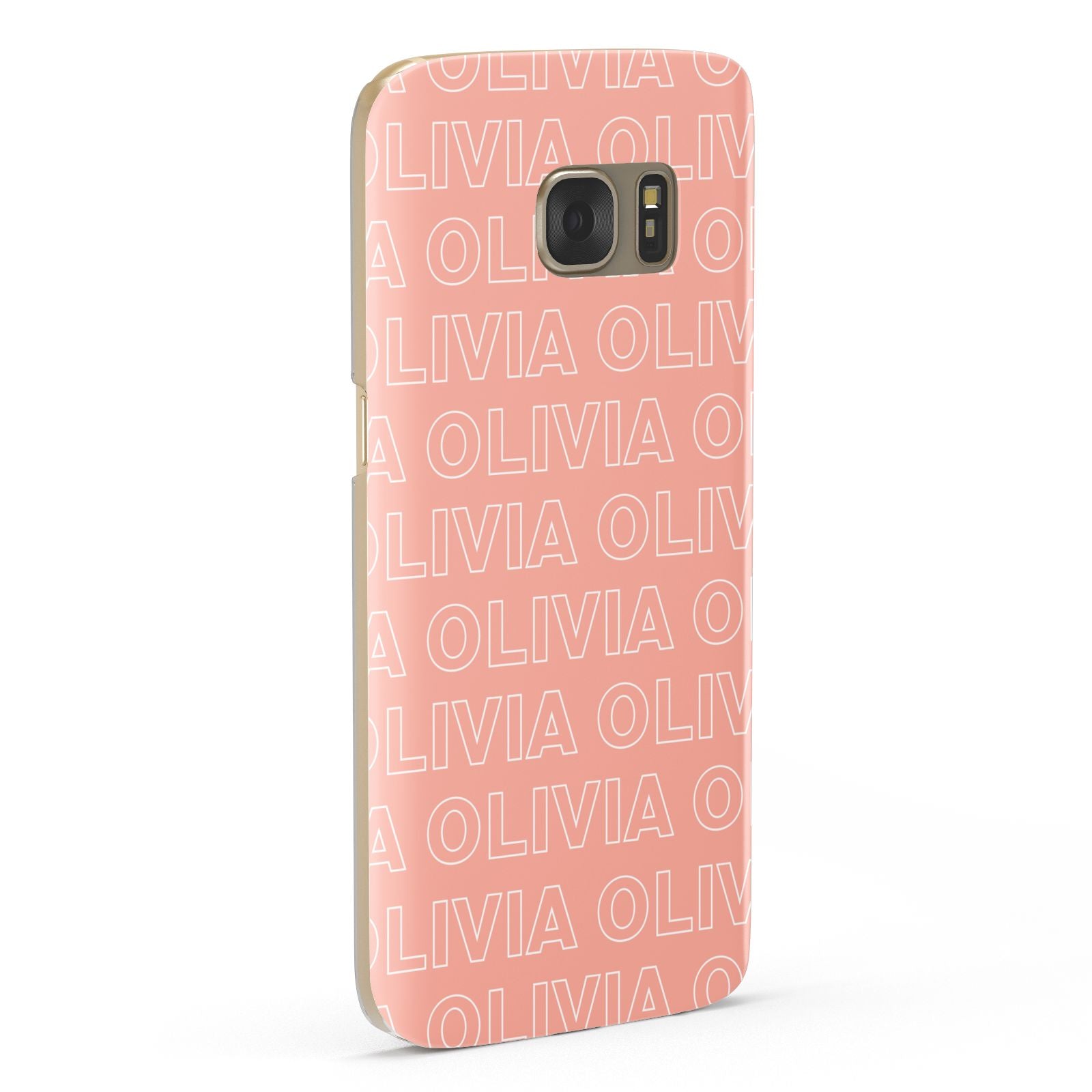 Personalised Peach Name Samsung Galaxy Case Fourty Five Degrees