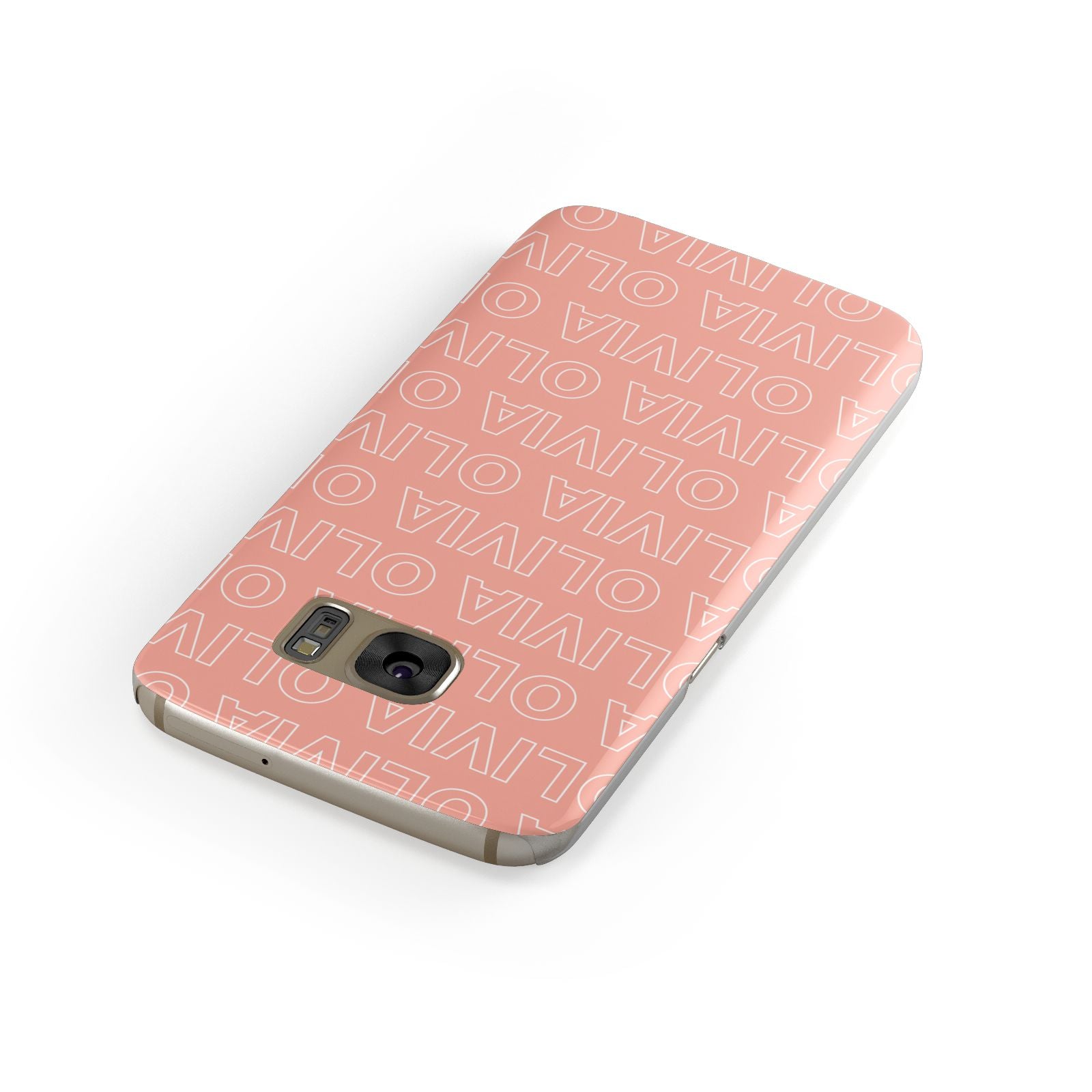 Personalised Peach Name Samsung Galaxy Case Front Close Up