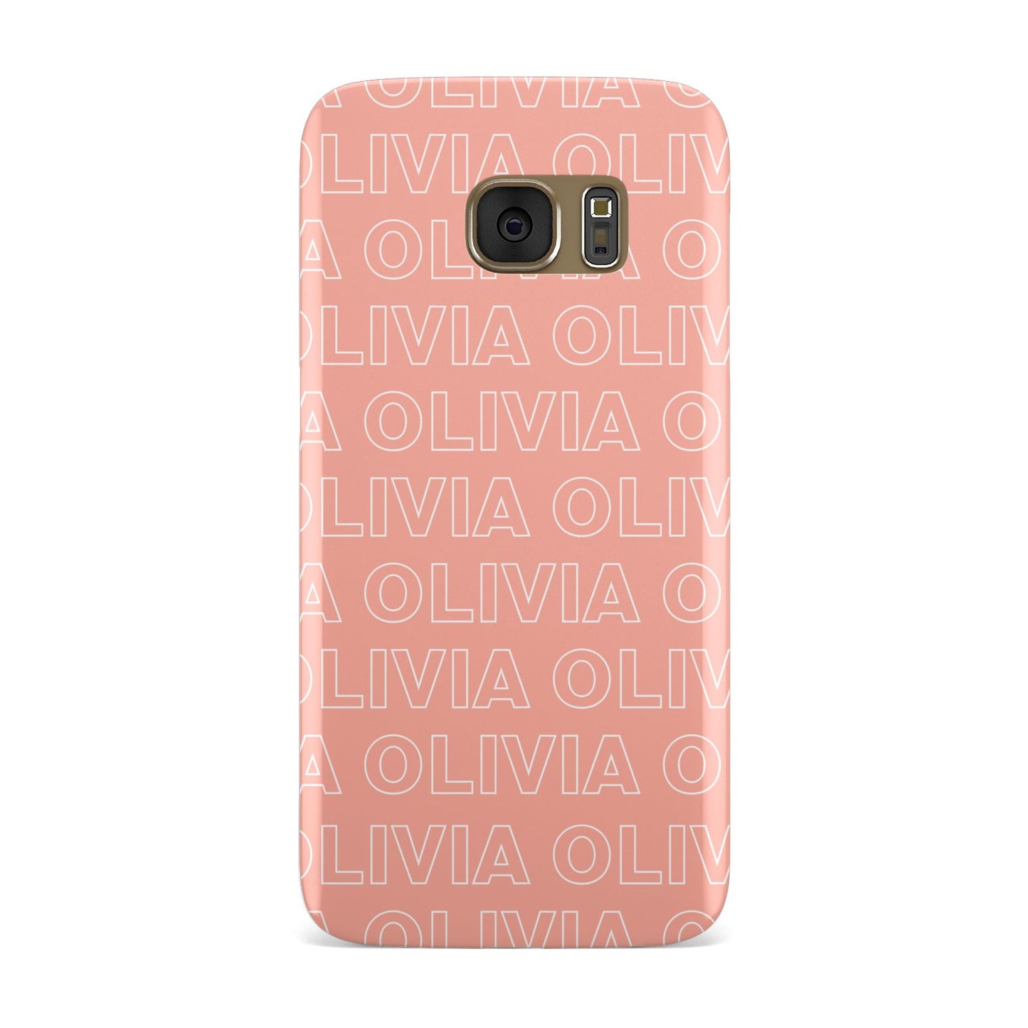 Personalised Peach Name Samsung Galaxy Case