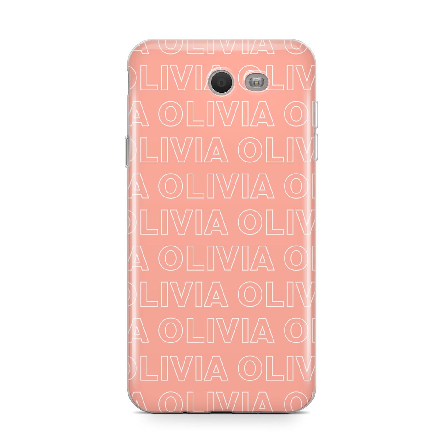 Personalised Peach Name Samsung Galaxy J7 2017 Case