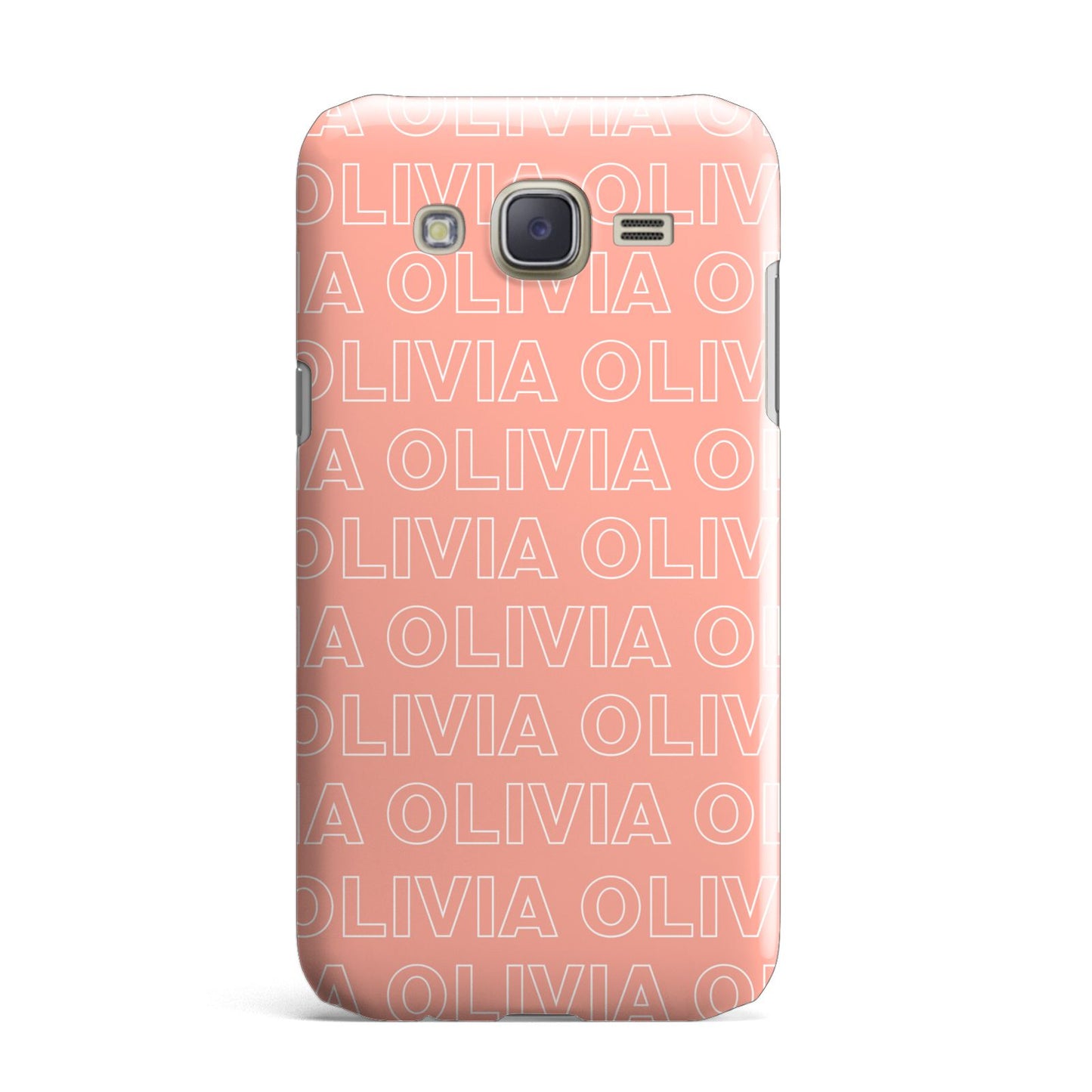 Personalised Peach Name Samsung Galaxy J7 Case