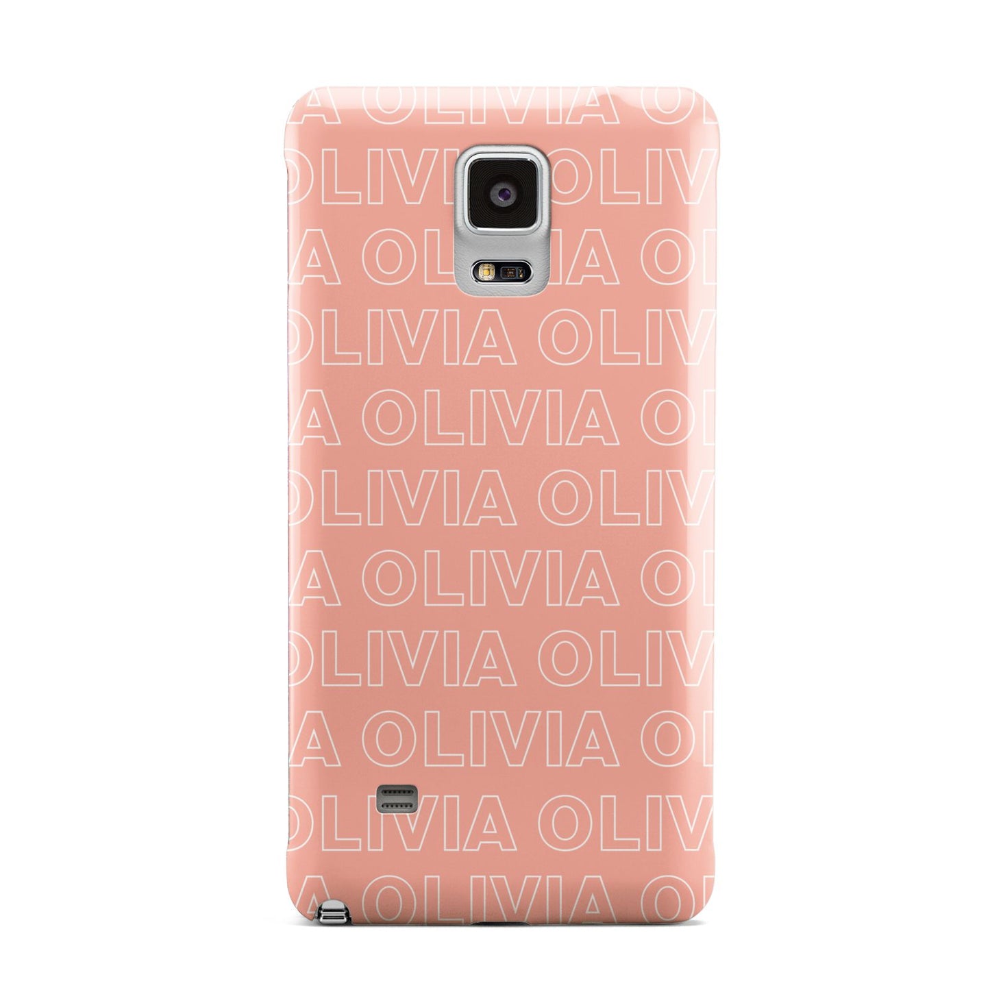 Personalised Peach Name Samsung Galaxy Note 4 Case