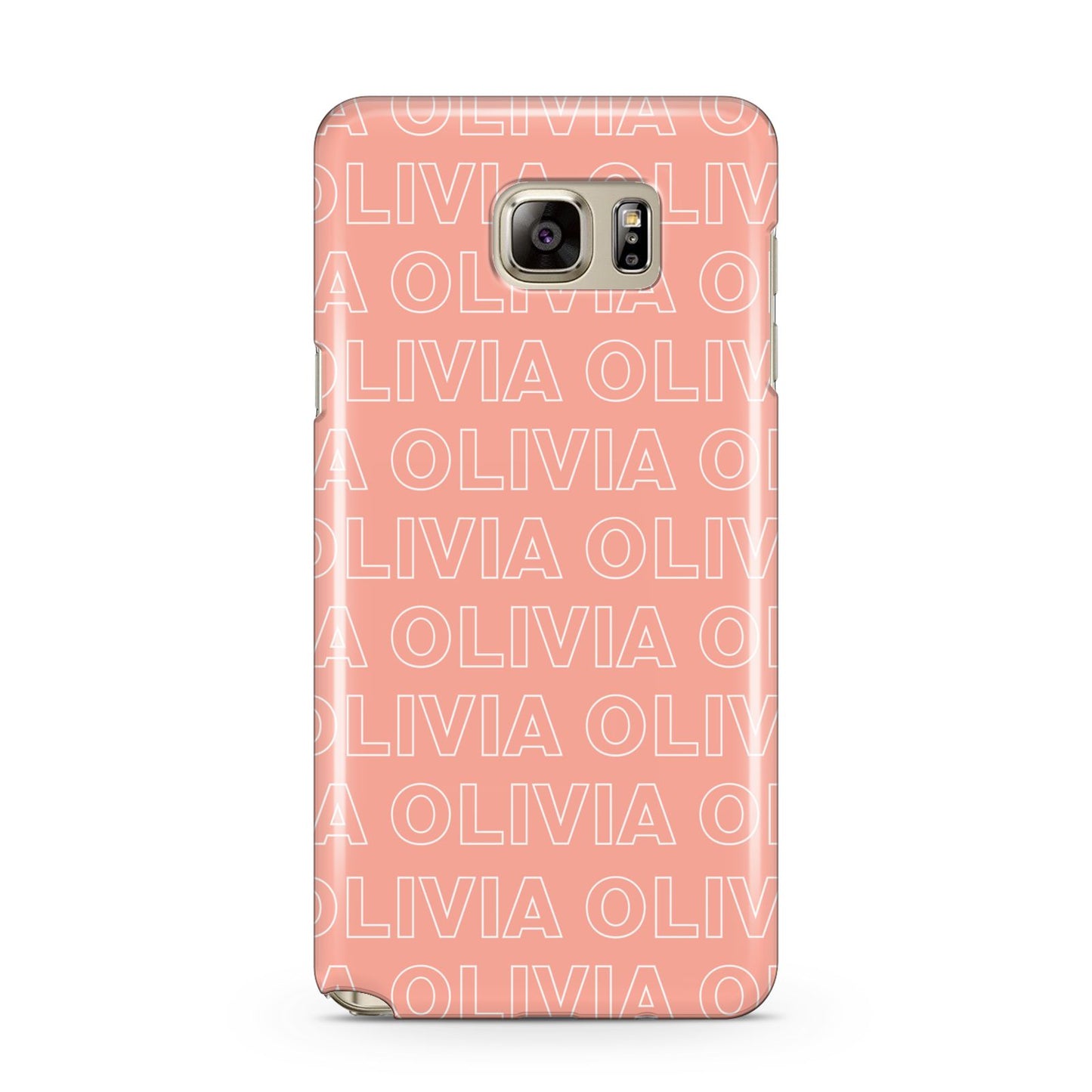 Personalised Peach Name Samsung Galaxy Note 5 Case