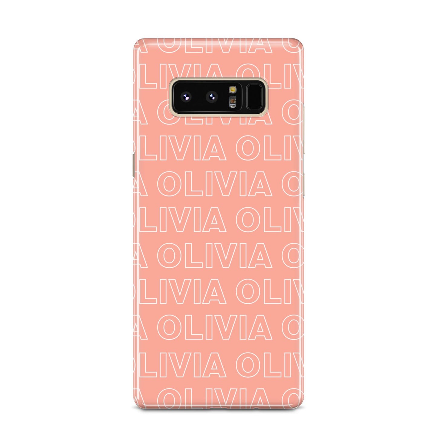 Personalised Peach Name Samsung Galaxy Note 8 Case