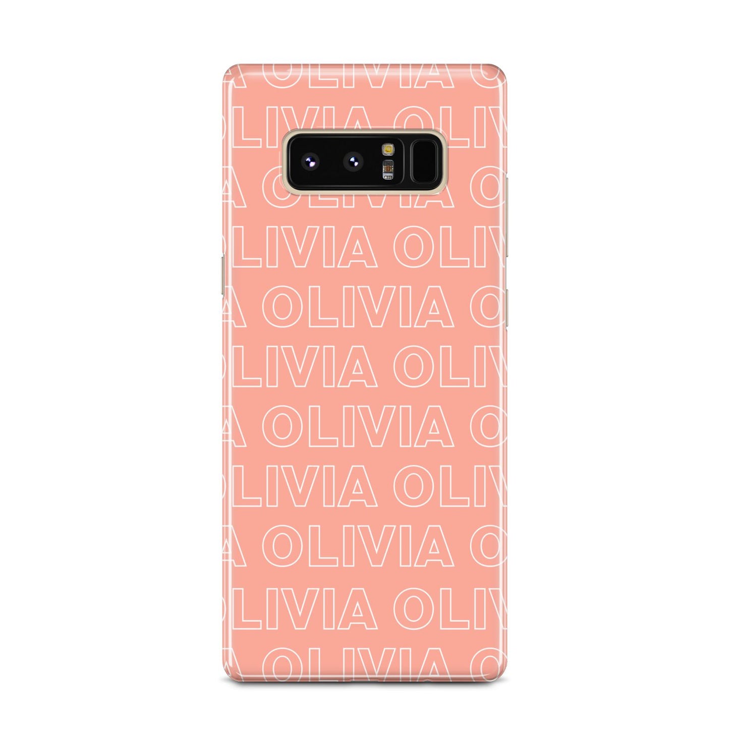 Personalised Peach Name Samsung Galaxy Note 8 Case