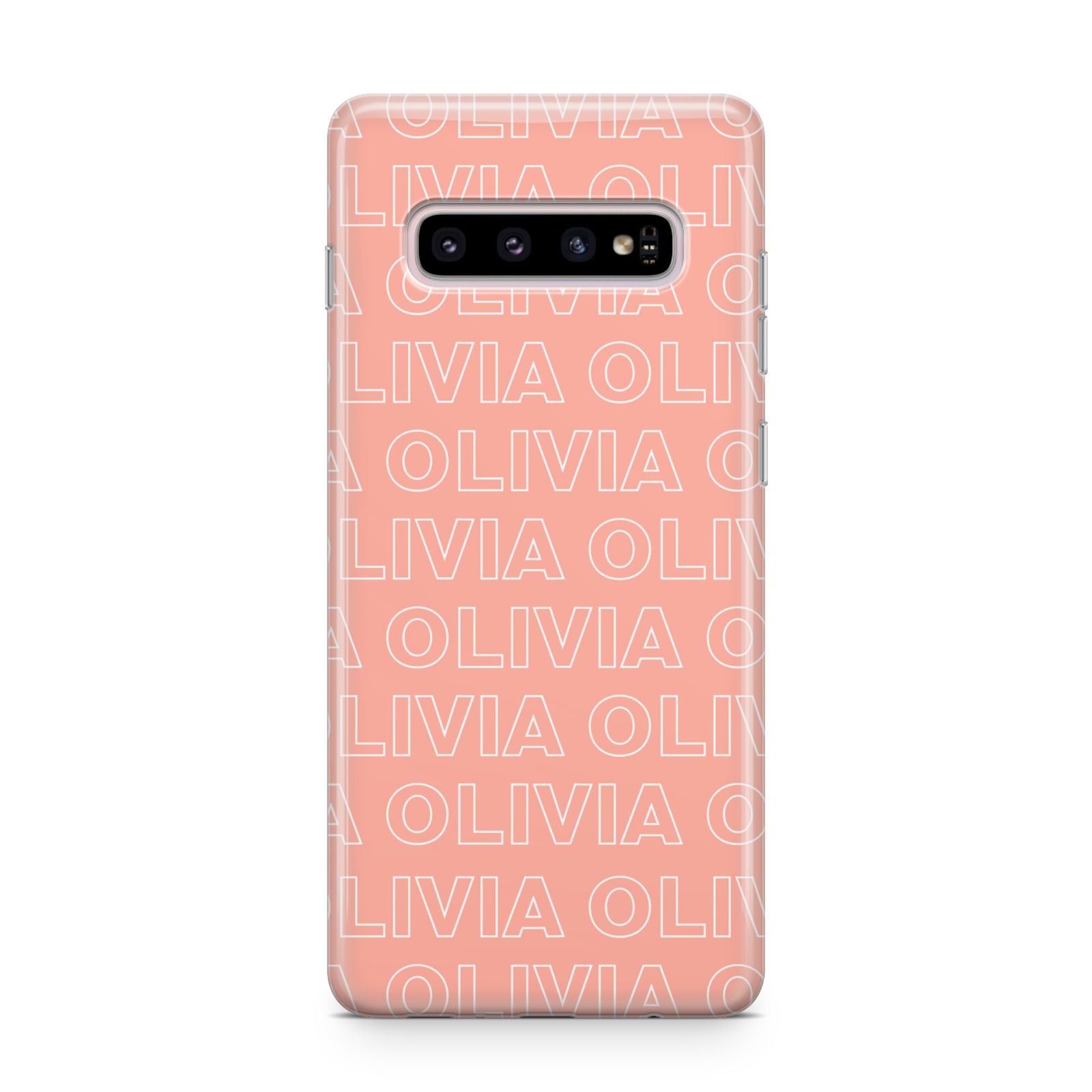 Personalised Peach Name Samsung Galaxy S10 Plus Case