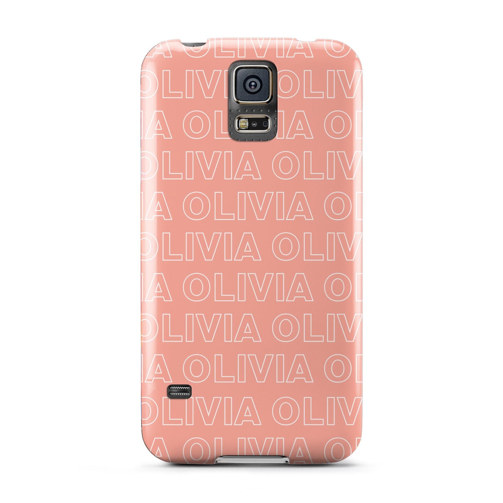Personalised Peach Name Samsung Galaxy S5 Case