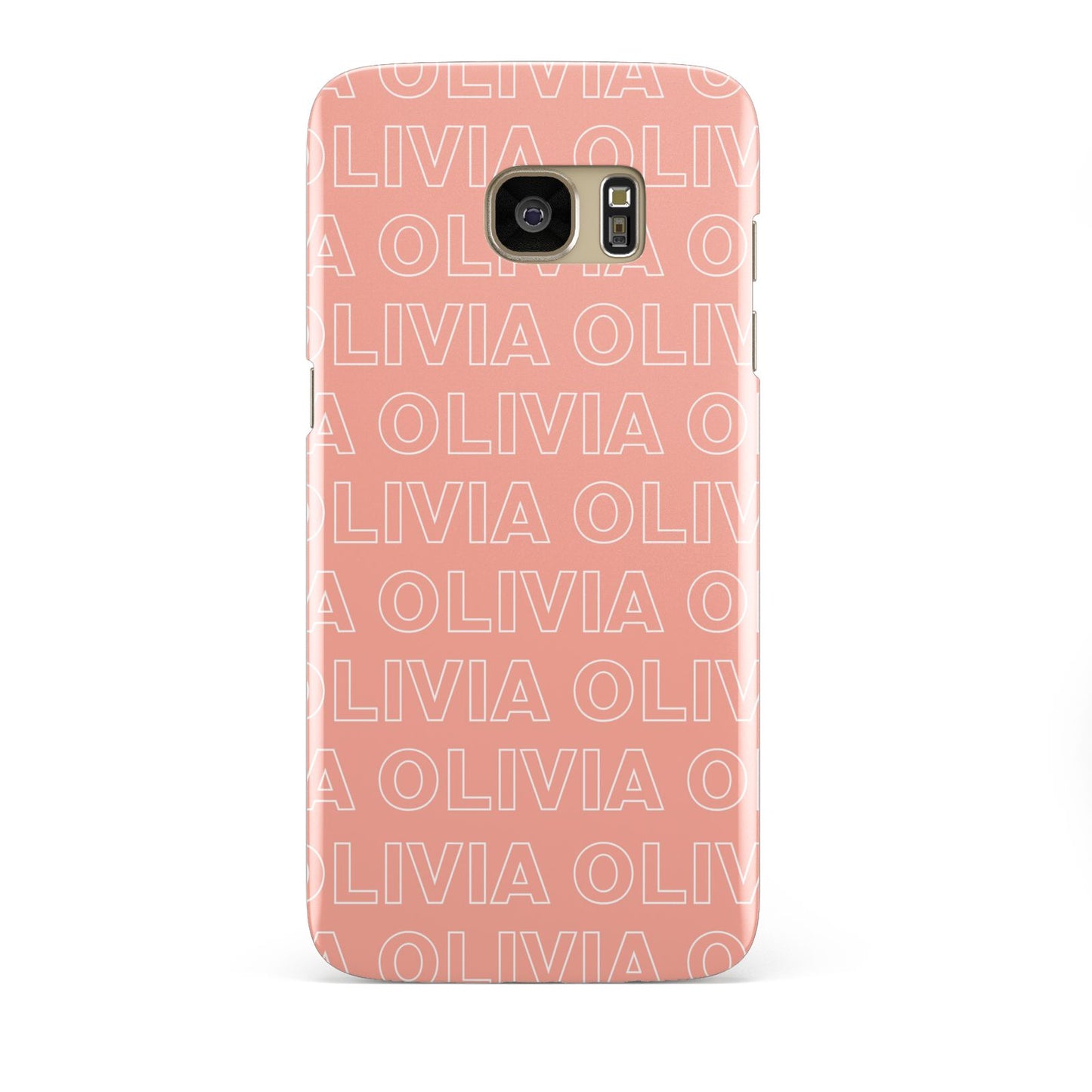 Personalised Peach Name Samsung Galaxy S7 Edge Case