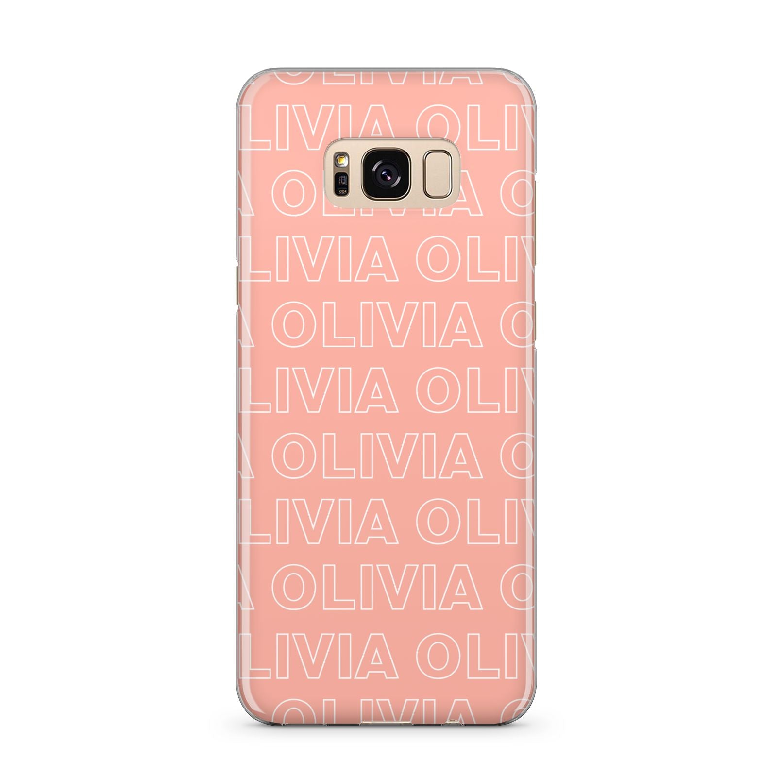 Personalised Peach Name Samsung Galaxy S8 Plus Case