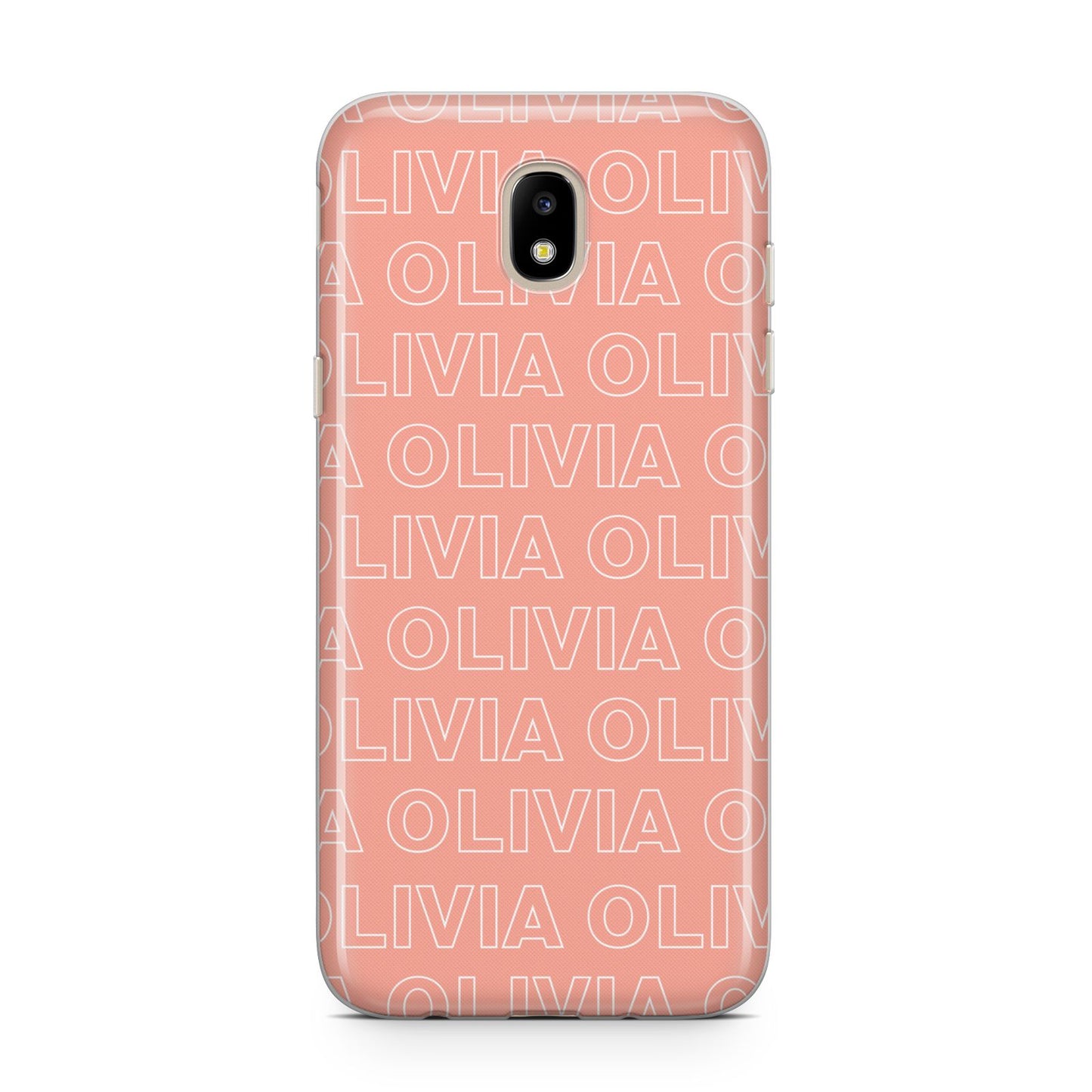 Personalised Peach Name Samsung J5 2017 Case