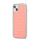 Personalised Peach Name iPhone 14 Plus Clear Tough Case Starlight Angled Image