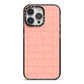 Personalised Peach Name iPhone 14 Pro Max Black Impact Case on Silver phone