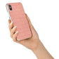 Personalised Peach Name iPhone X Bumper Case on Silver iPhone Alternative Image 2