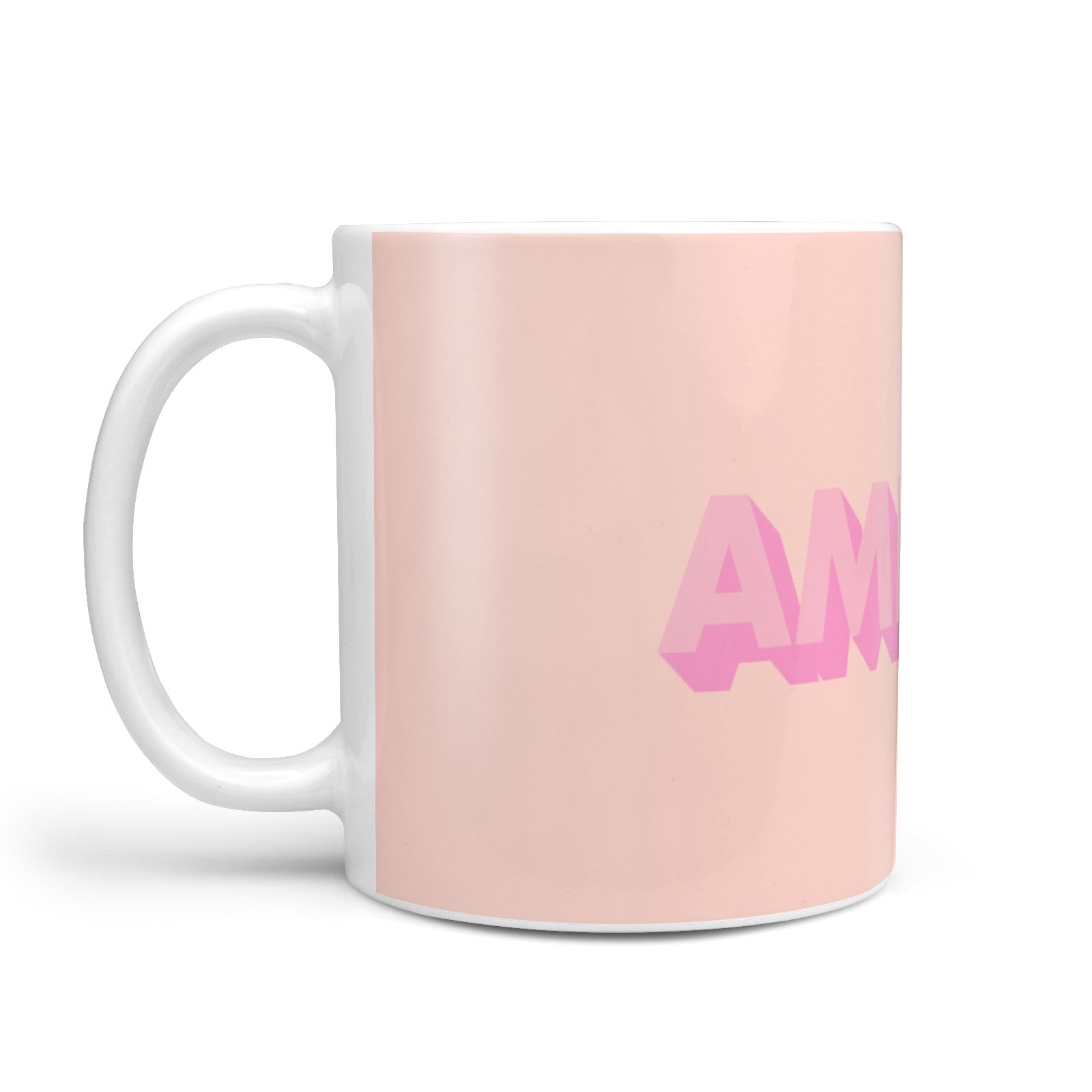 Personalised Peach Pink Name 10oz Mug Alternative Image 1