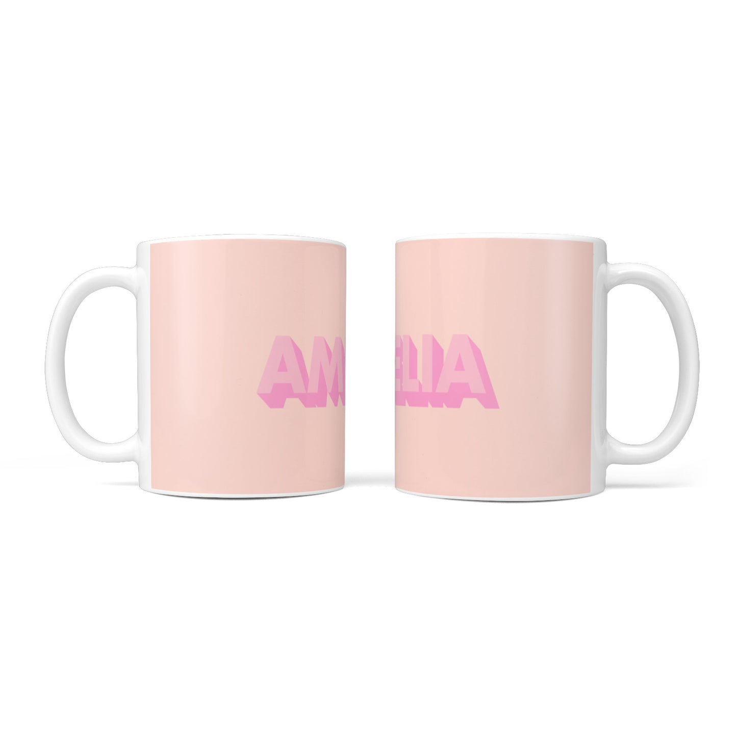 Personalised Peach Pink Name 10oz Mug Alternative Image 3