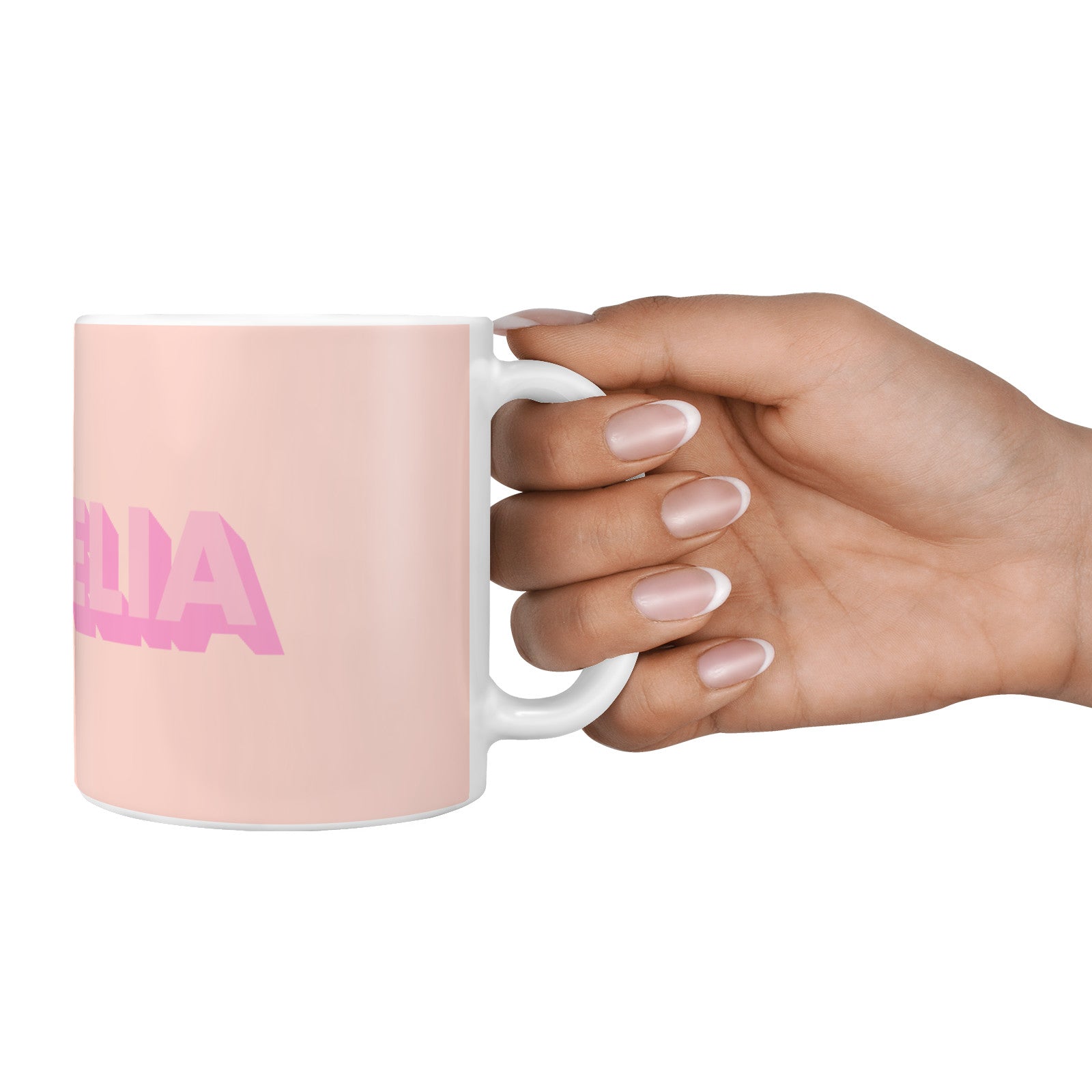 Personalised Peach Pink Name 10oz Mug Alternative Image 4