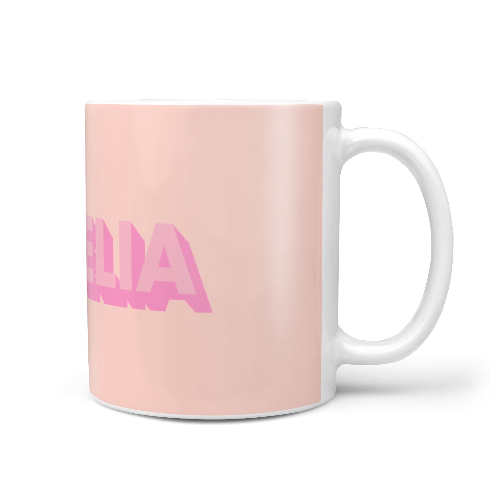 Personalised Peach Pink Name 10oz Mug