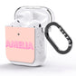 Personalised Peach Pink Name AirPods Glitter Case Side Image