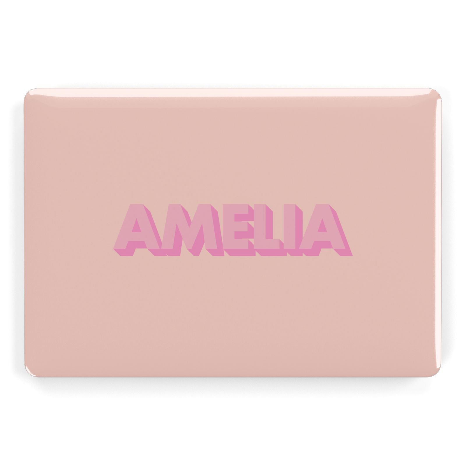 Personalised Peach Pink Name Apple MacBook Case