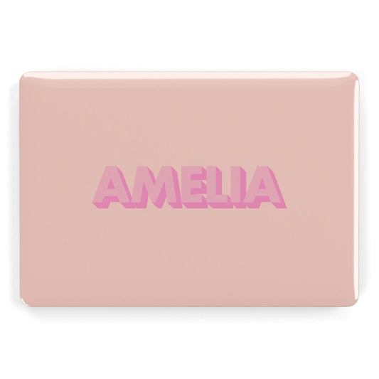 Personalised Peach Pink Name Apple MacBook Case