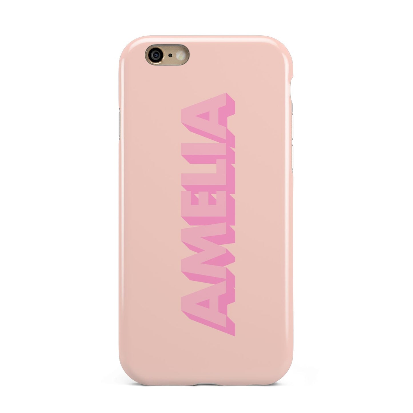 Personalised Peach Pink Name Apple iPhone 6 3D Tough Case