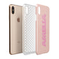 Personalised Peach Pink Name Apple iPhone Xs Max 3D Tough Case Expanded View