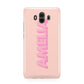 Personalised Peach Pink Name Huawei Mate 10 Protective Phone Case