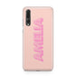 Personalised Peach Pink Name Huawei P20 Pro Phone Case