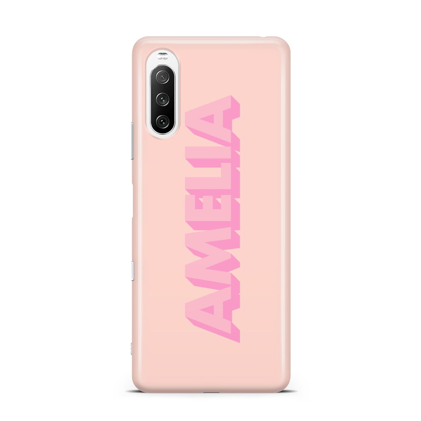 Personalised Peach Pink Name Sony Xperia 10 III Case