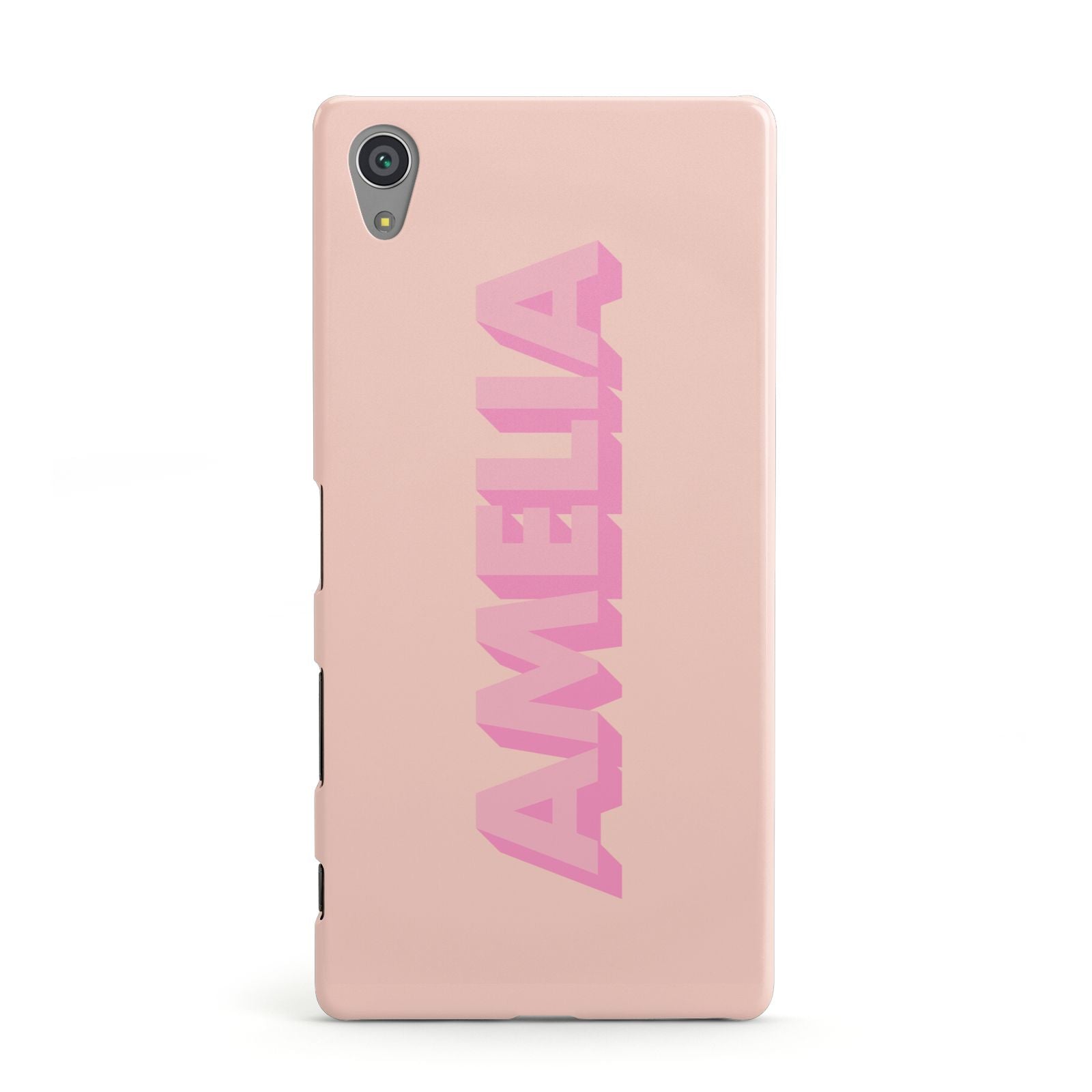 Personalised Peach Pink Name Sony Xperia Case
