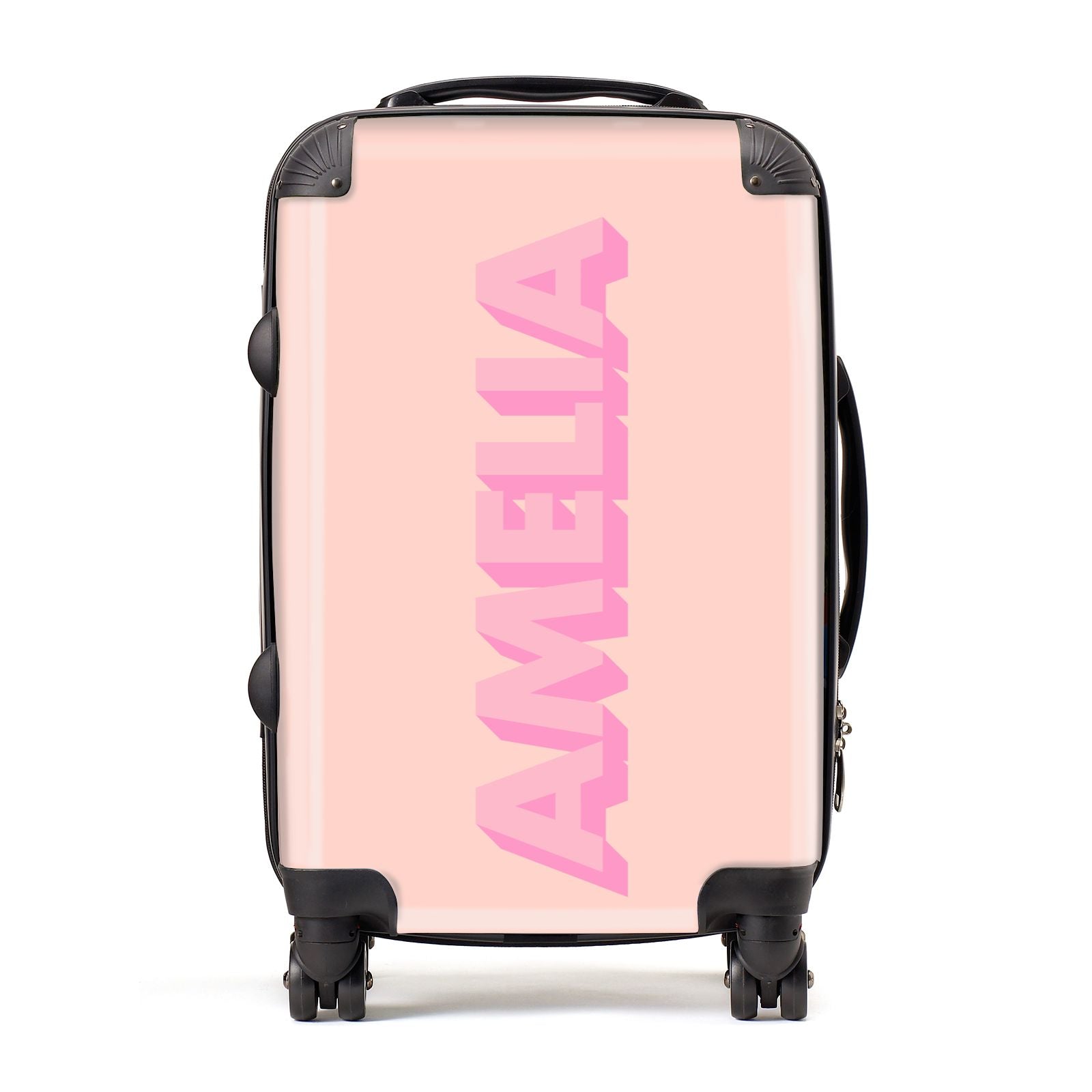 Personalised Peach Pink Name Suitcase
