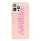 Personalised Peach Pink Name iPhone 13 Pro Max Full Wrap 3D Snap Case
