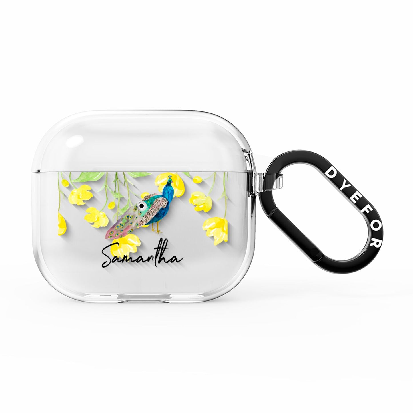 Personalised Peacock AirPods Clear Case 3rd Gen
