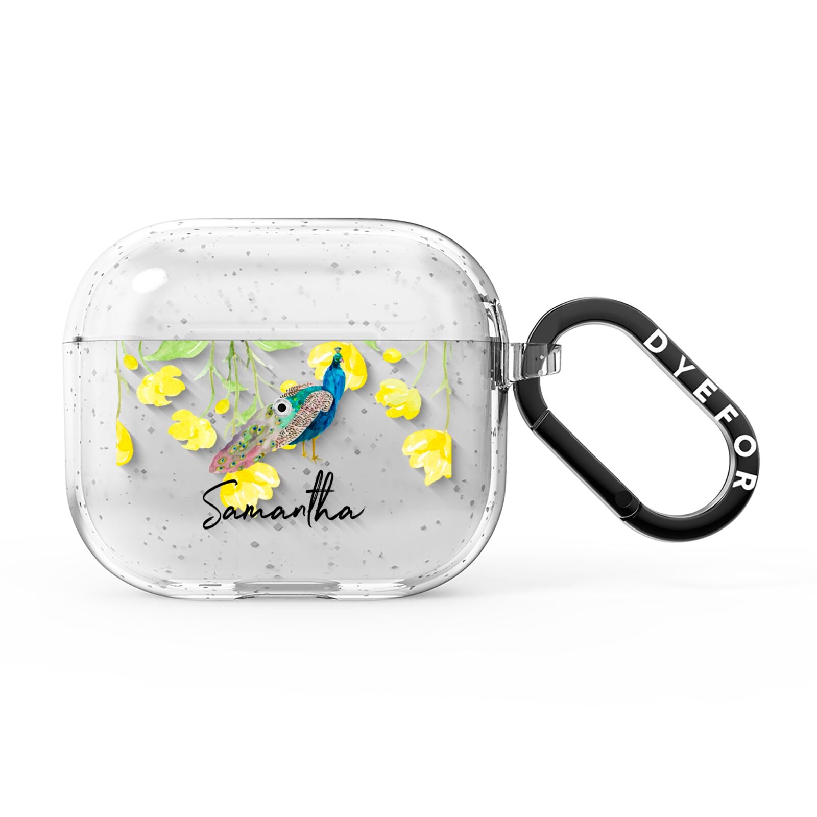 Personalised Peacock AirPods Glitter Case 3rd Gen