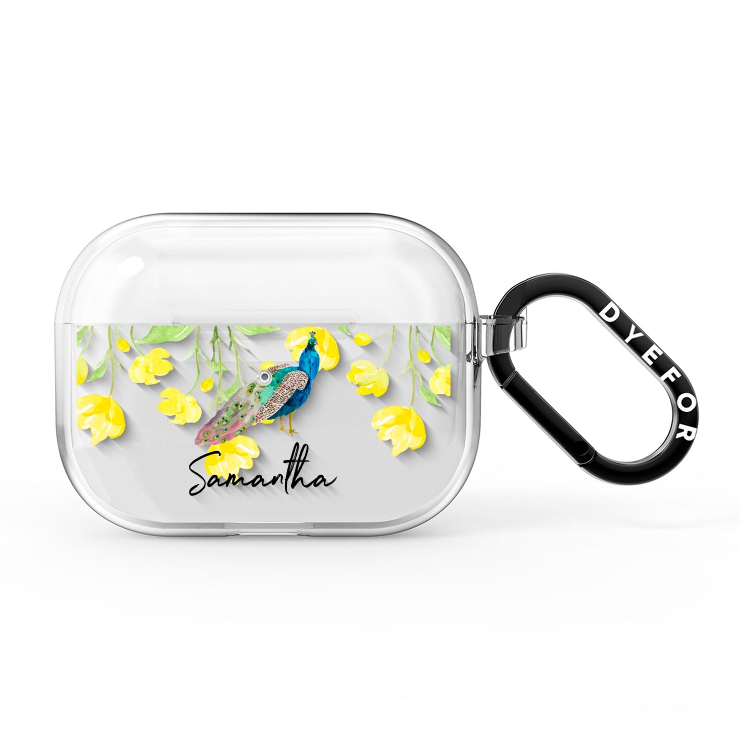 Personalised Peacock AirPods Pro Clear Case