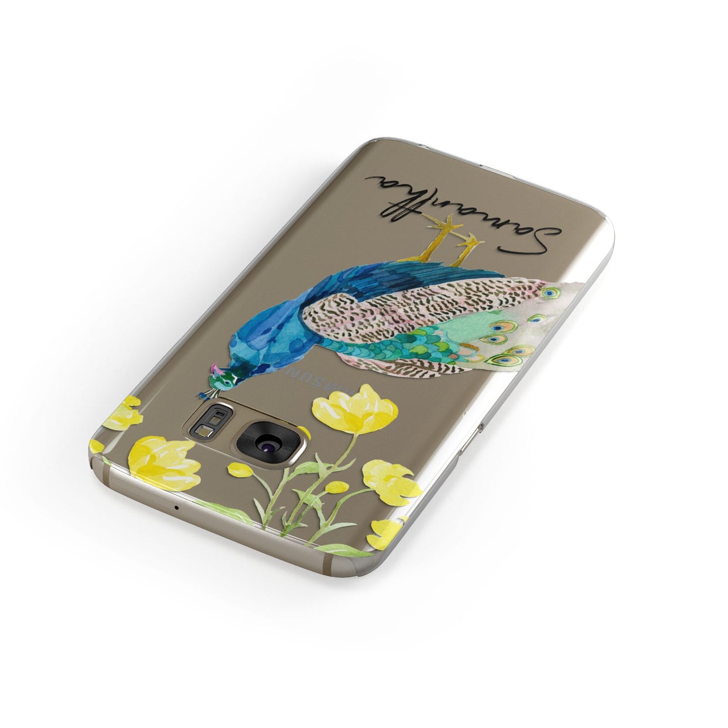 Personalised Peacock Samsung Galaxy Case Front Close Up