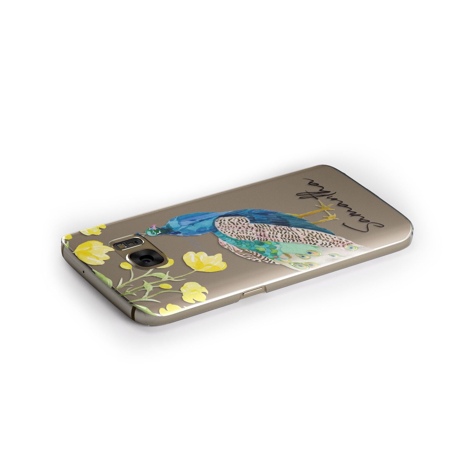 Personalised Peacock Samsung Galaxy Case Side Close Up