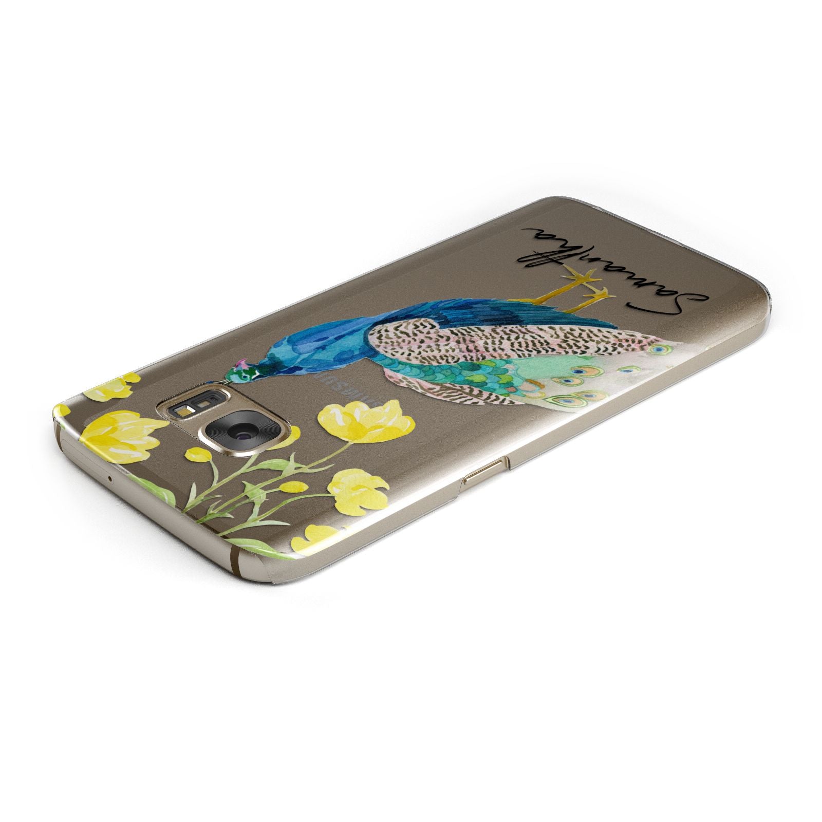 Personalised Peacock Samsung Galaxy Case Top Cutout